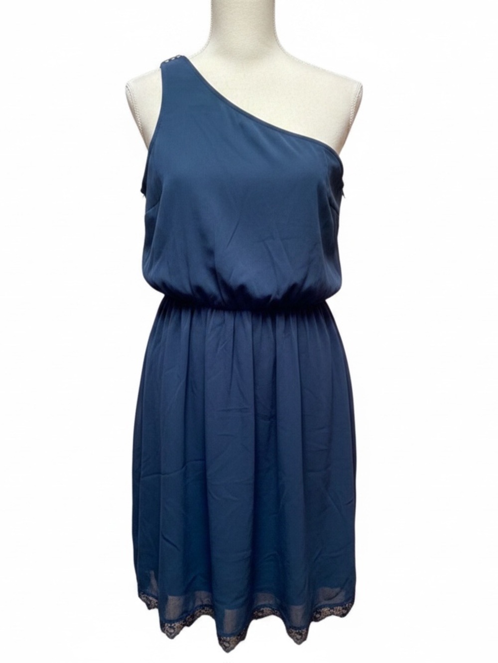 NWT M black one shoulder dress